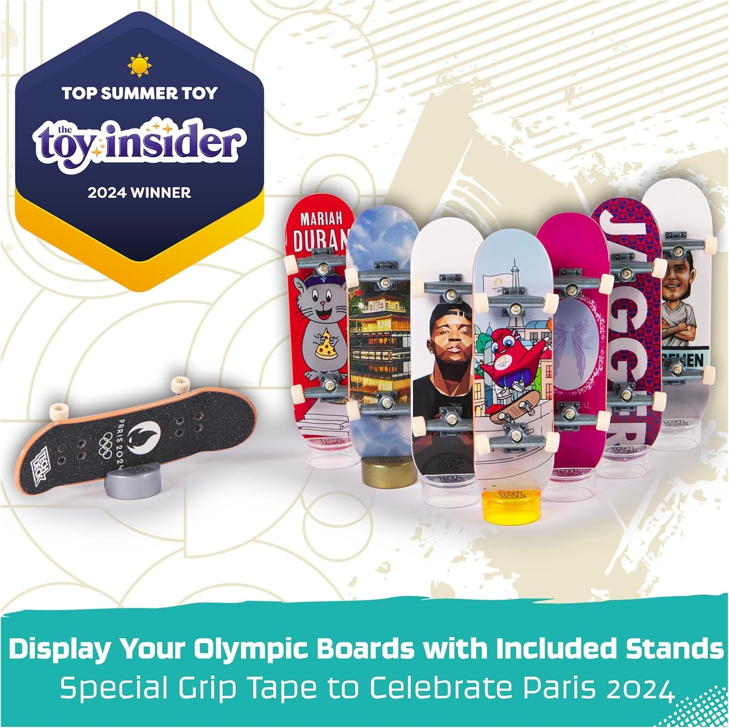 Tech Deck, Pack de 8 patinetas con Cartas Competition Legends, Juegos Olímpicos de París 2024