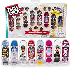 Tech Deck, Pack de 8 patinetas con Cartas Competition Legends, Juegos Olímpicos de París 2024