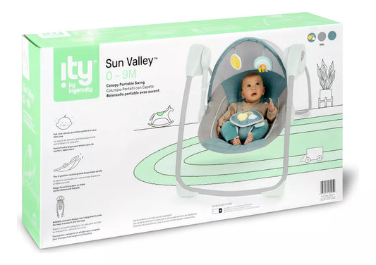 Columpio portátil Ingenuity Sun Valley con toldo 0 a 9 meses