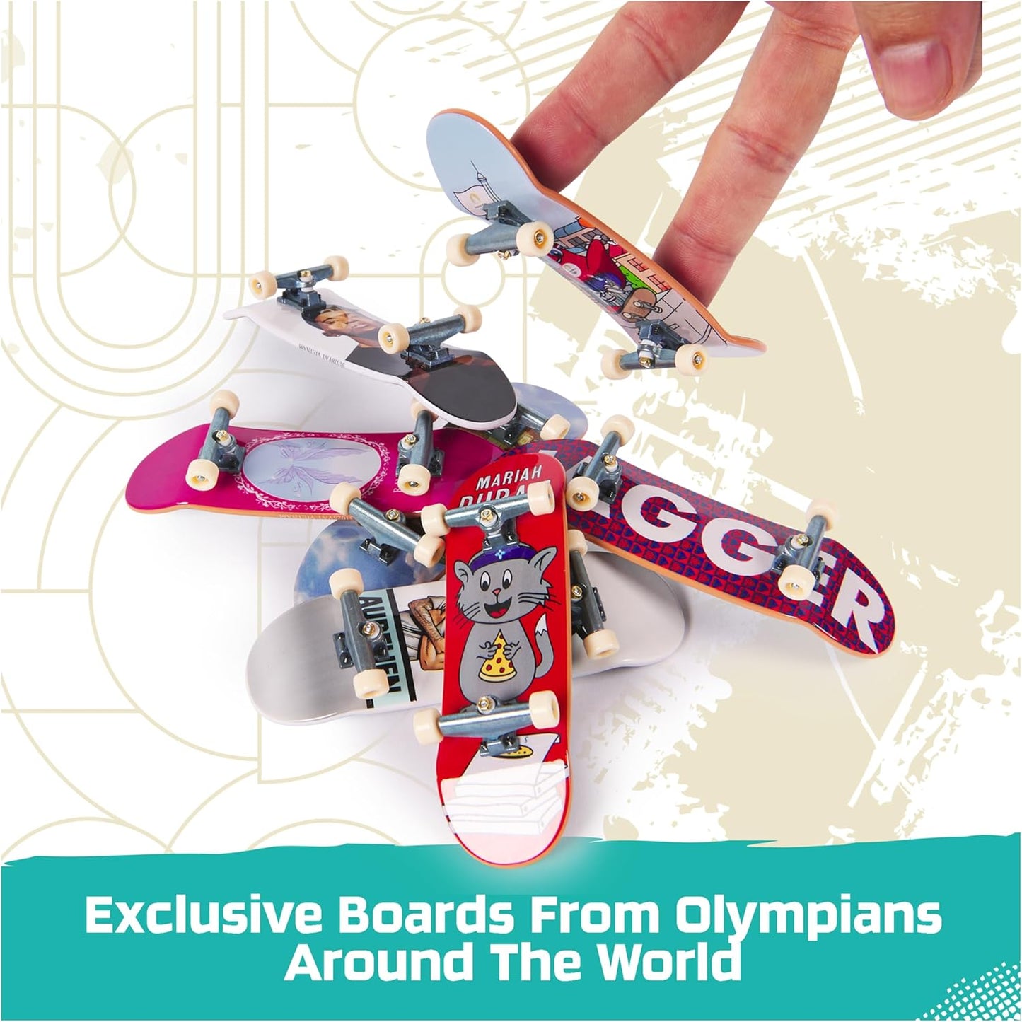 Tech Deck, Pack de 8 patinetas con Cartas Competition Legends, Juegos Olímpicos de París 2024